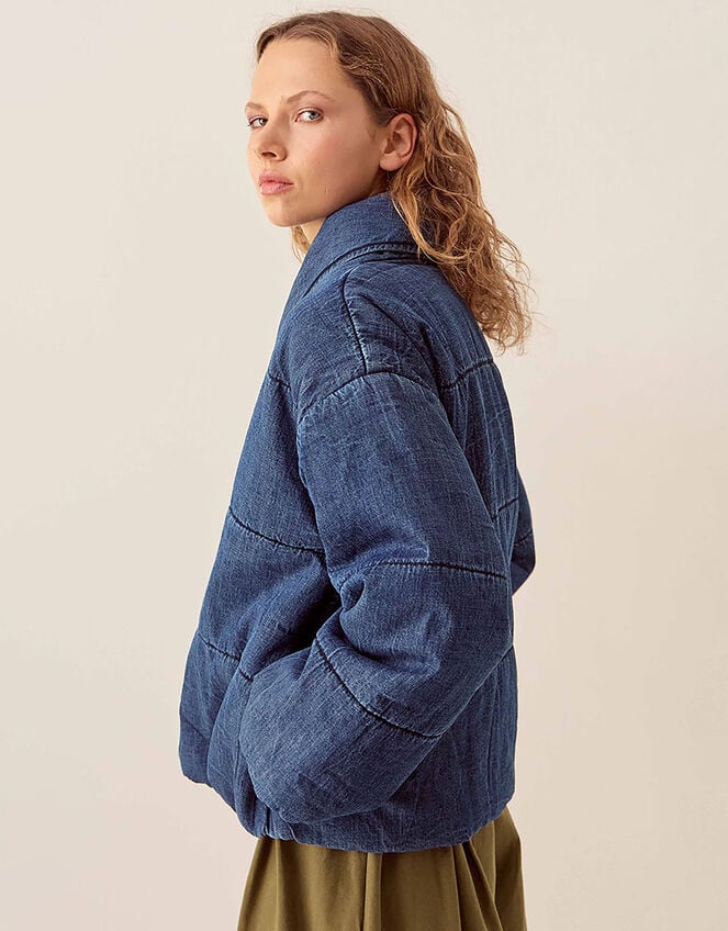 East Reyna Denim Padded Jacket, Blue (INDIGO), large