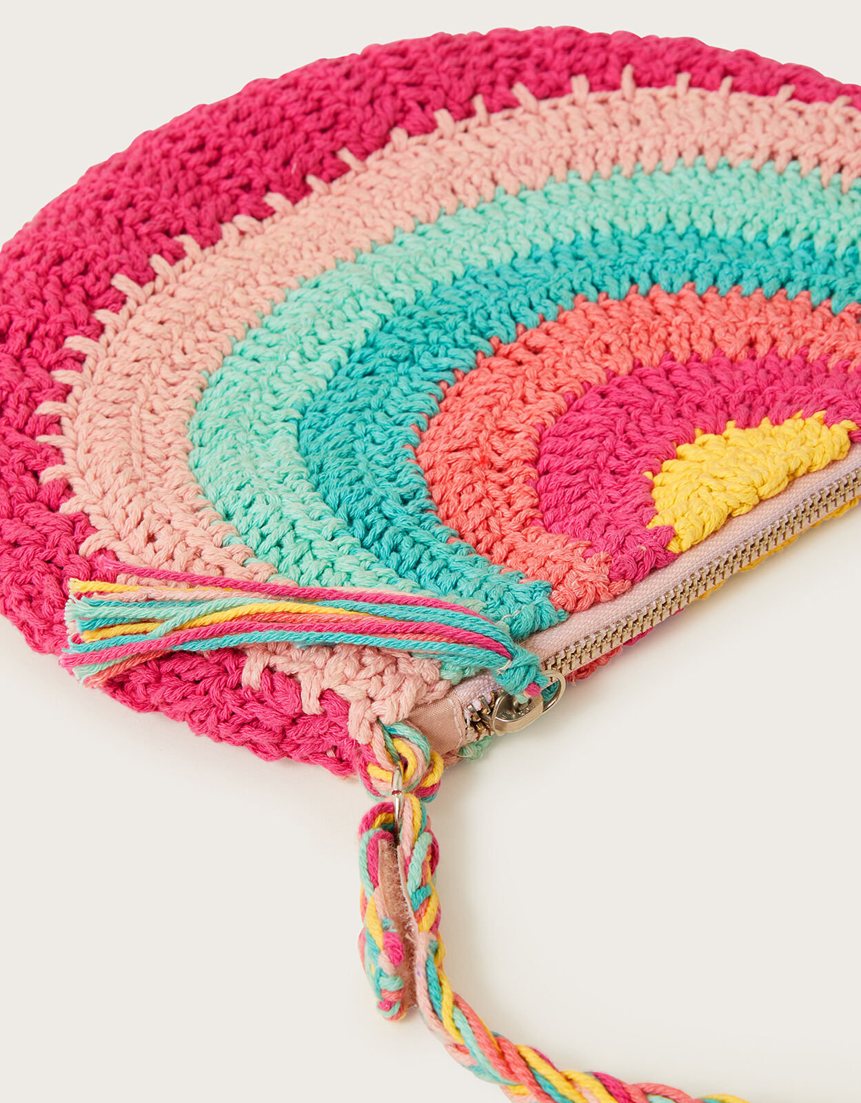 Rainbow crochet store bag