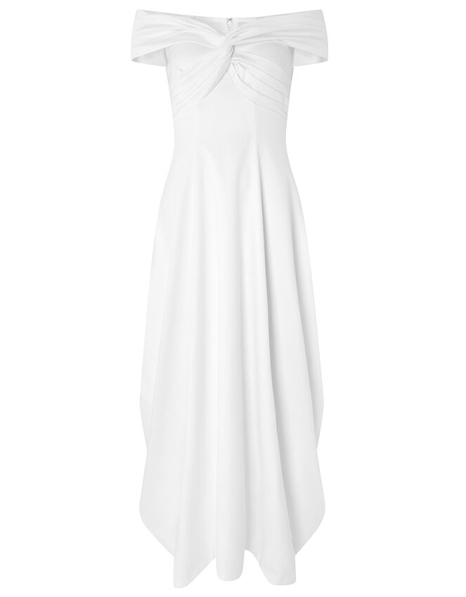 Hannah Bardot Satin Bridal Dress, Ivory (IVORY), large