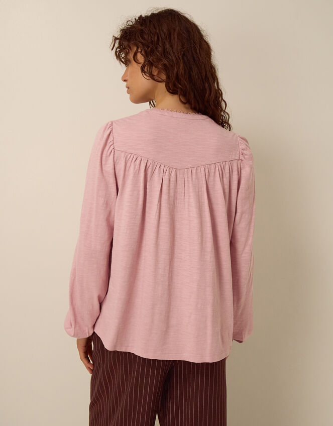 Jen Lace Jersey Blouse, Pink (BLUSH), large