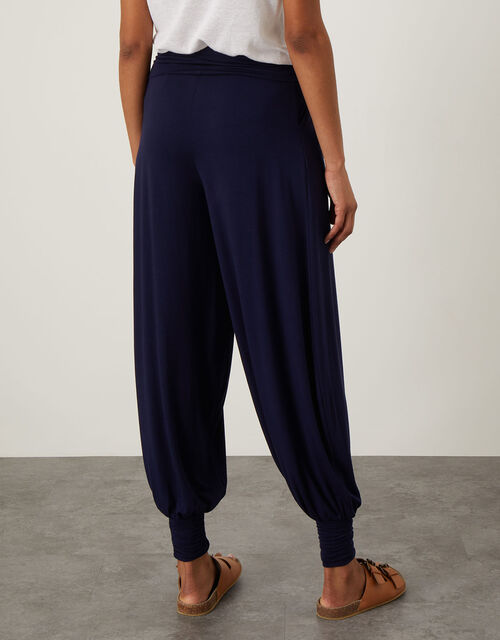 Jersey Hareem Trousers, Blue (NAVY), large