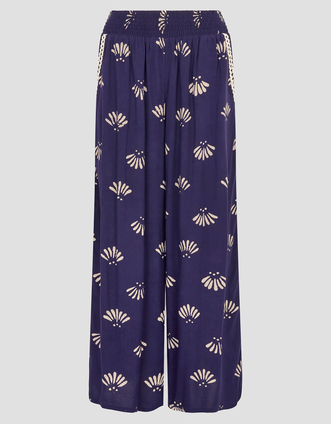 Briana Print Wide Leg Trousers, Blue (NAVY), large