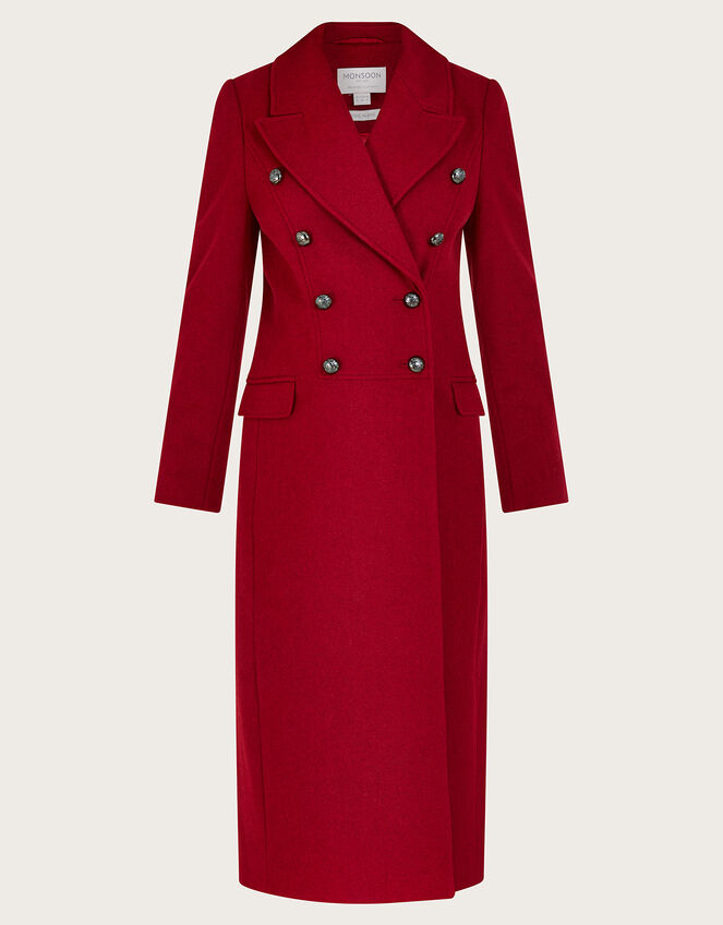Daria Double-Breasted Coat, Red (RED), large