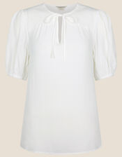 Shirred Shirt with LENZING™ ECOVERO™, Ivory (IVORY), large