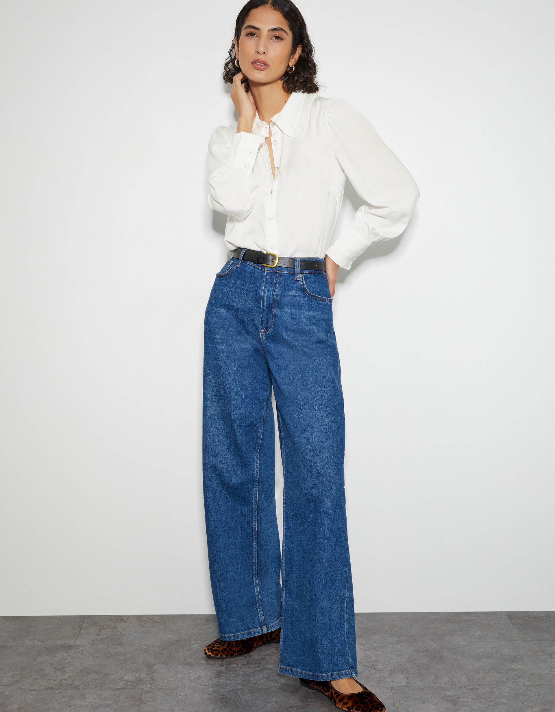 Fifi Frill Collar shirt White