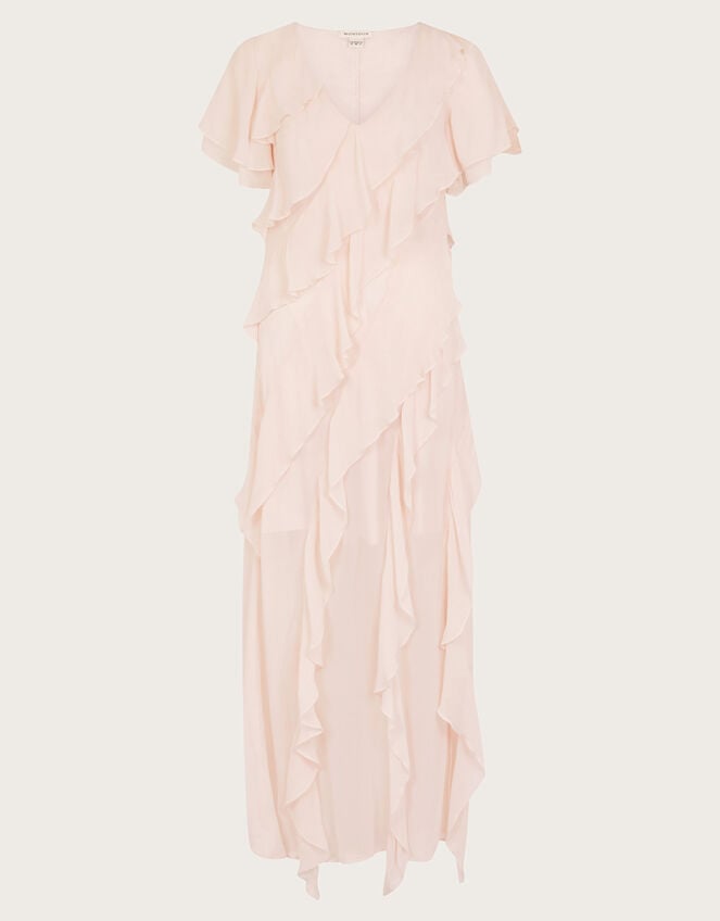 Renata Ruffle Maxi Dress, Pink (BLUSH), large