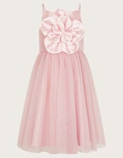 Annabelle Flower Bodice Tulle Dress, Pink (PINK), large