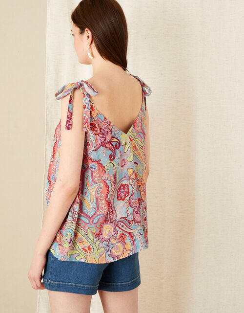 Paisley Print Cami in LENZING™ ECOVERO™, Pink (PINK), large