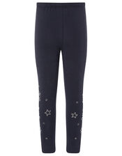 Embellished Snowflake Leggings, Blue (NAVY), large