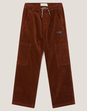 Uncut Cord Cargo Trousers, Brown (BROWN), large