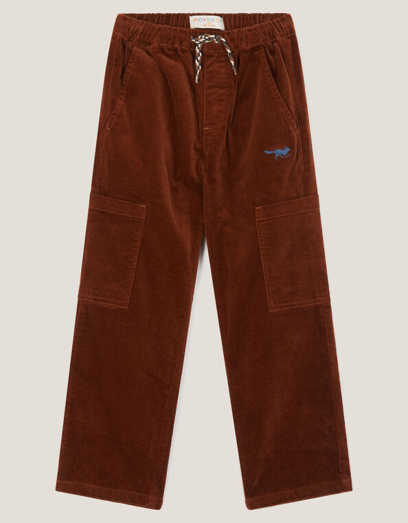 Uncut Cord Cargo Trousers, Brown (BROWN), large
