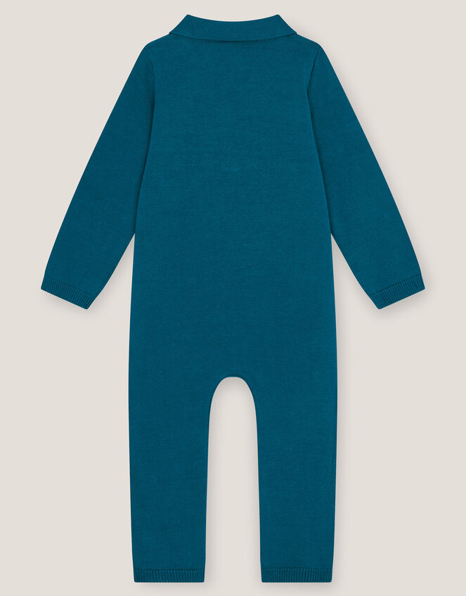 Newborn Dog Knit Romper, Blue (BLUE), large