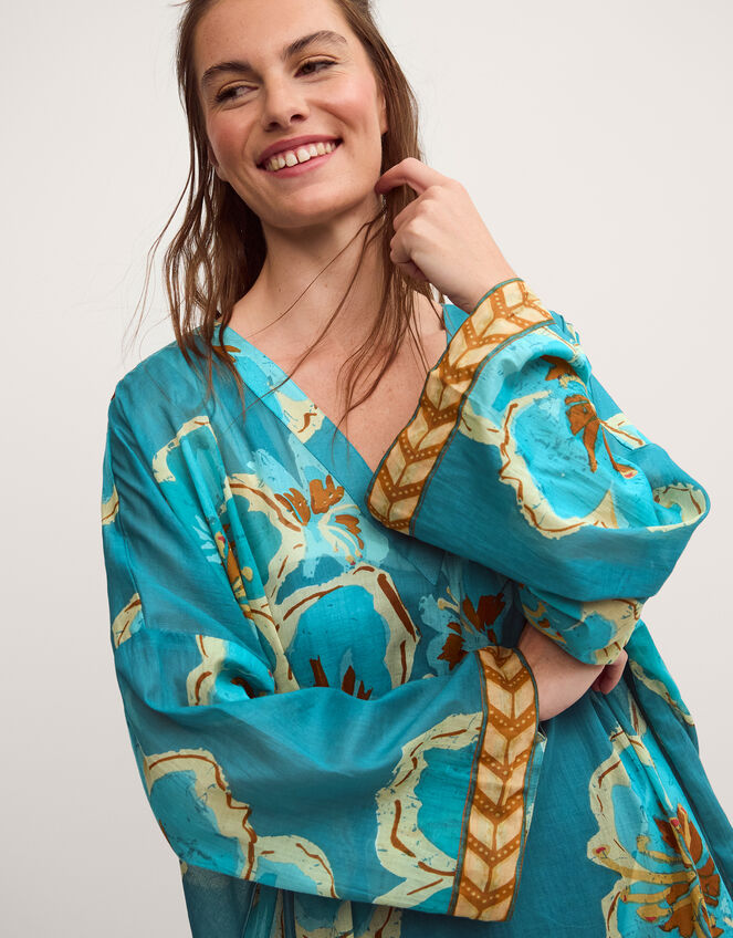 Yasmin Floral Print Midi Kaftan, , large