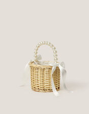 Flower Girl Wicker Basket, , large