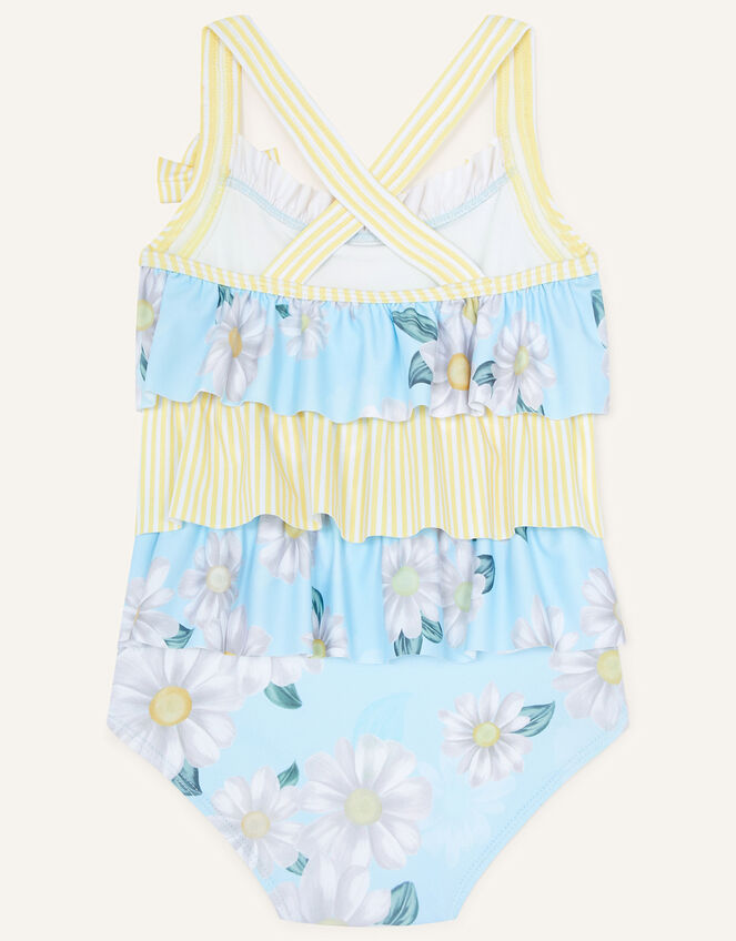 Baby Daisy Print Ruffle Swimsuit, Blue (BLUE), large