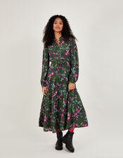 Tabitha Midi Shirt Dress in Sustainable Viscose, Green (GREEN), large