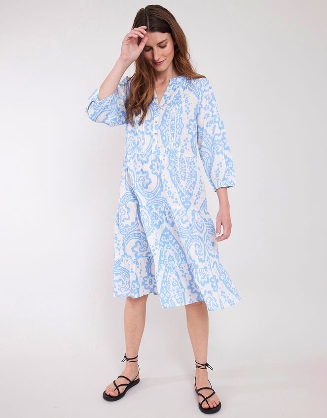 East Norma Print Dress, Blue (BLUE), large