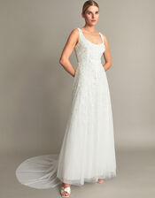 Amelie Embroidered Bridal Dress, Ivory (IVORY), large