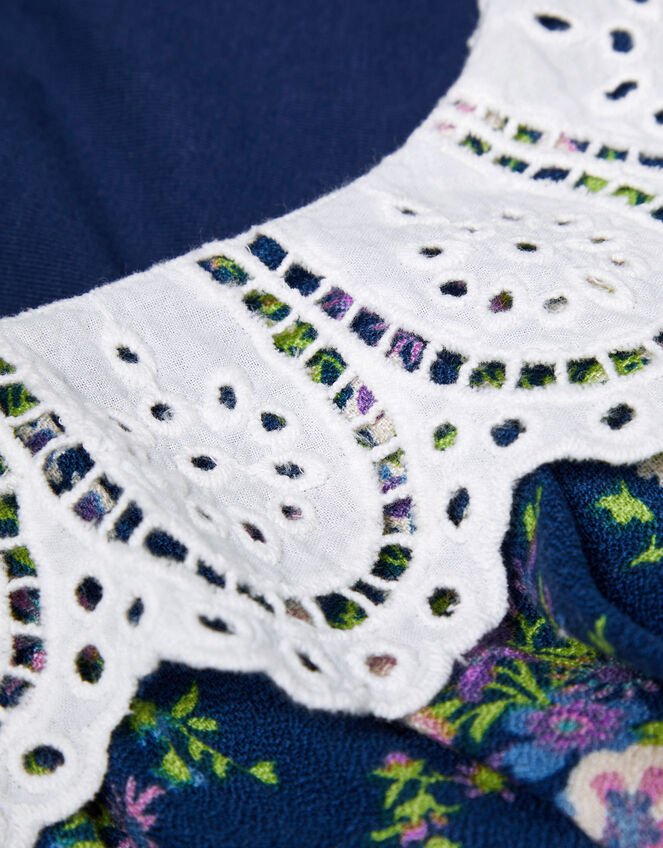 Floral Tunic and Leggings Set, Blue (NAVY), large