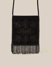 Dori Embroidered Fringe Crossbody Bag, , large