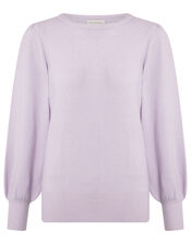 Soft Blouson Sleeve Jumper in Wool Blend, Purple (LILAC), large