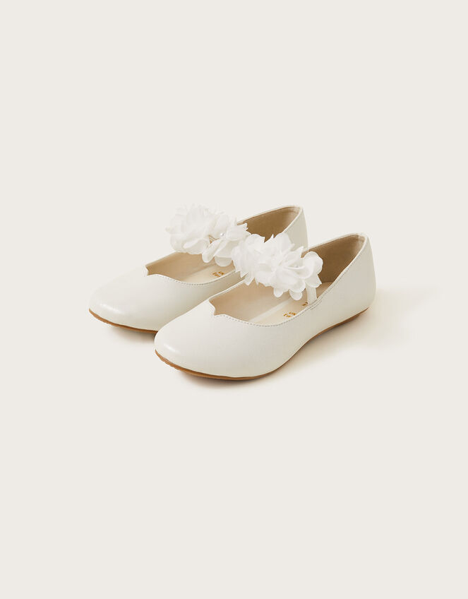 Corsage Ballet Flats, Ivory (IVORY), large