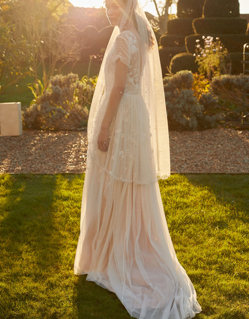 Wedding The Bride | Sylvia Embroidered Bridal Dress in Recycled Polyester Ivory - CX92341