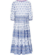 East Aoki Block Print Maxi Dress, Blue (BLUE), large