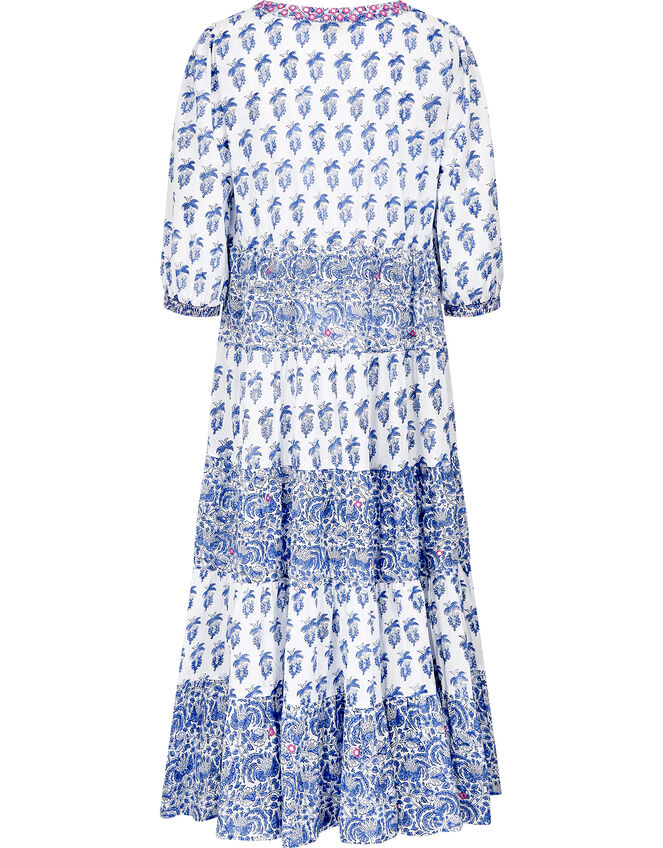 East Aoki Block Print Maxi Dress Blue