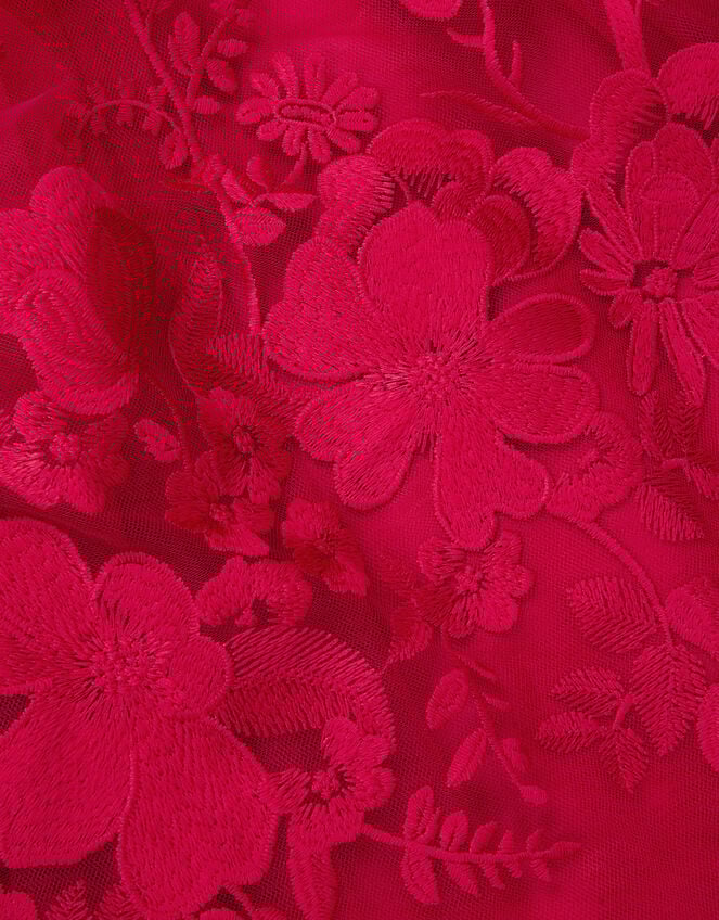 Alicia Lace Embroidered Party Dress, Red (RED), large