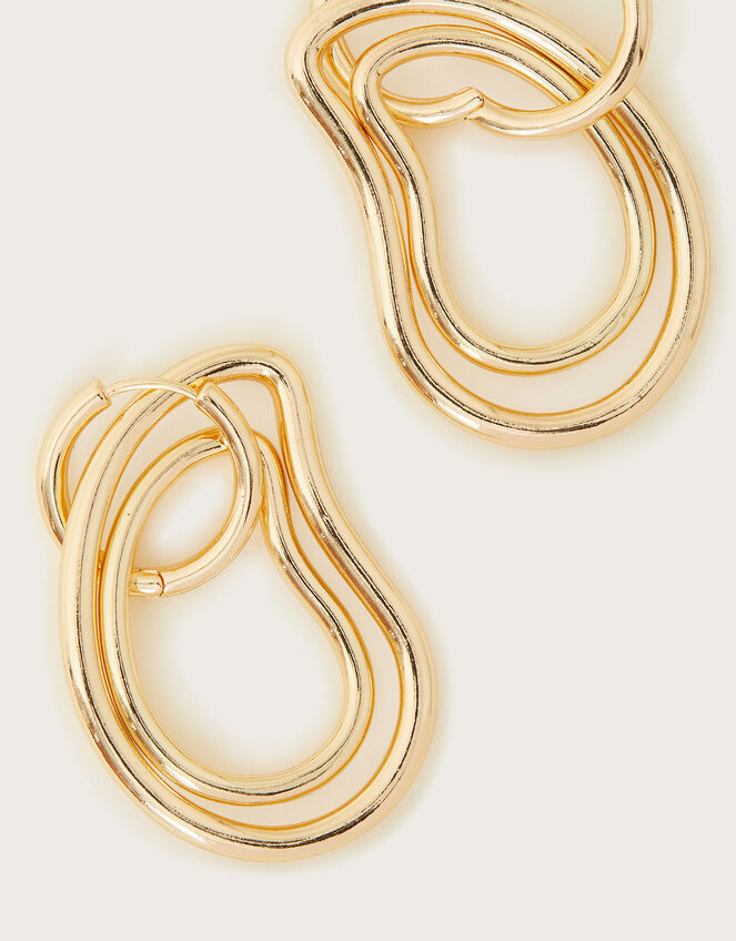 Abstract Drop Hoop Earrings, , large