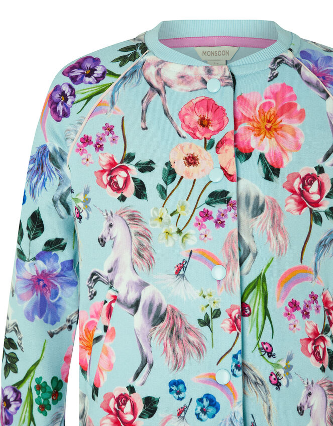 Armelle Unicorn Sweat Bomber Jacket, Blue (AQUA), large