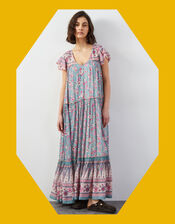 East Clementine Floral Maxi Dress, Green (MINT), large