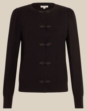Faye Button Cardigan, Black (BLACK), large