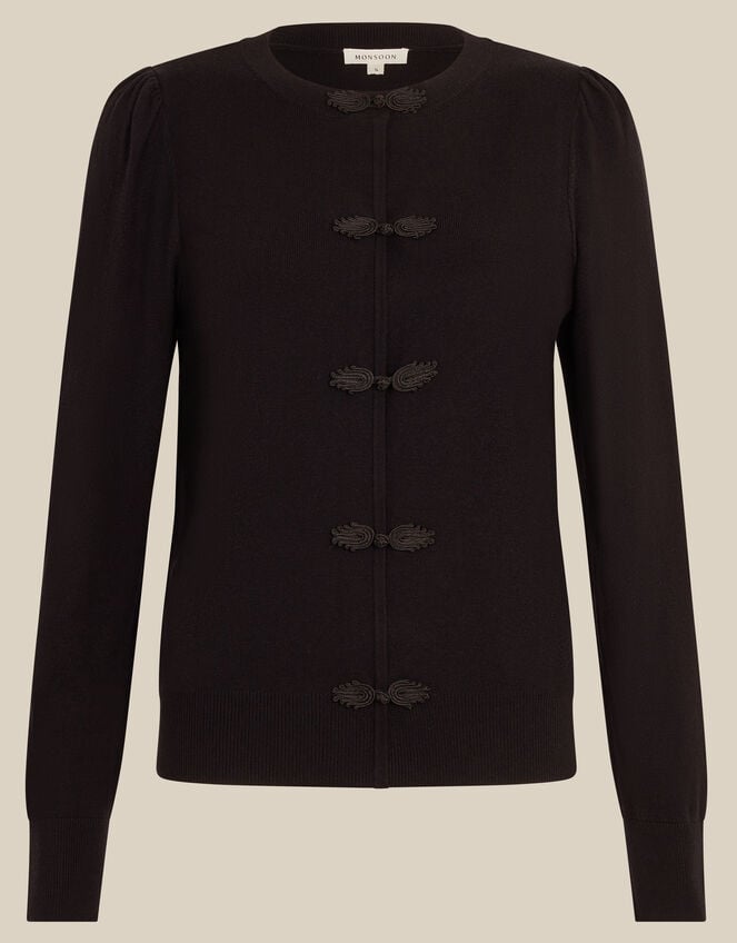 Faye Button Cardigan, Black (BLACK), large