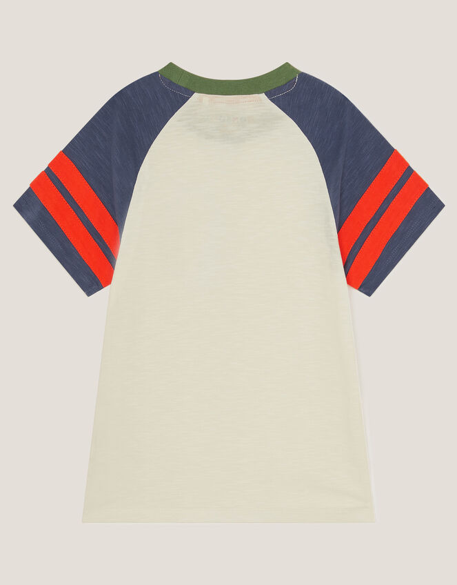 Tiger Raglan Cotton T-Shirt, Ivory (IVORY), large