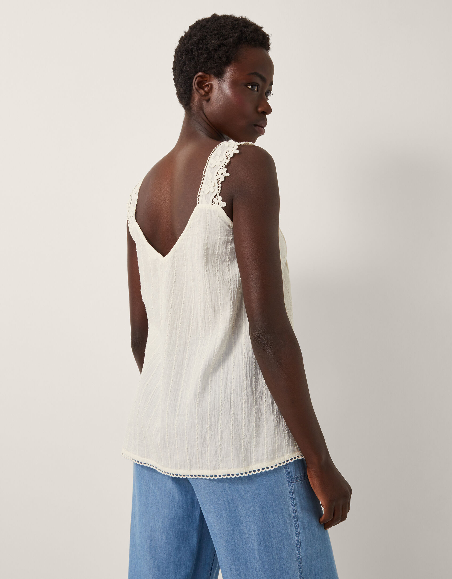 Celia Lace Pintuck Cami Top Cream | Vests, Camisoles And