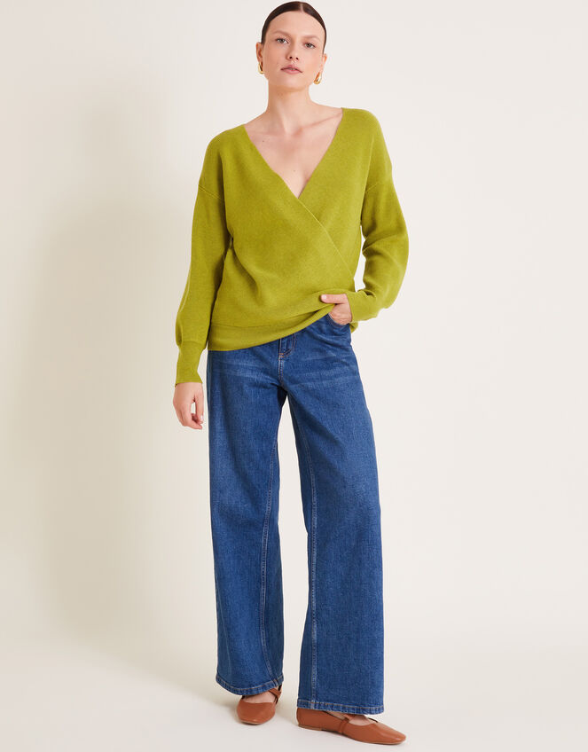 Wiley Wrap Jumper, Green (GREEN), large