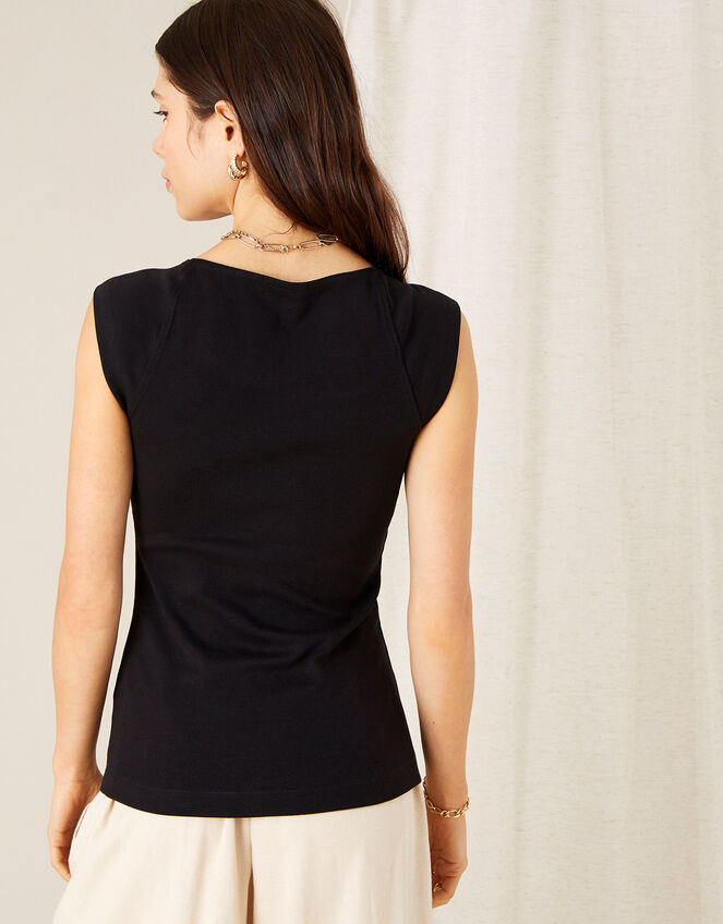 Clara Square Neck Vest, Black (BLACK), large