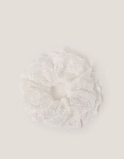 Broderie Frill Hair Scrunchie, , large