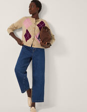 Anne Argyle Knitted Cardigan, Camel (CAMEL), large