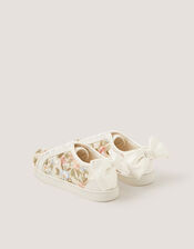 Floral Embroidered Trainers, Gold (GOLD), large