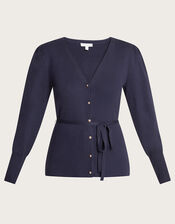 Smart Ribbed Cardigan with LENZING™ ECOVERO™ , Blue (MIDNIGHT), large