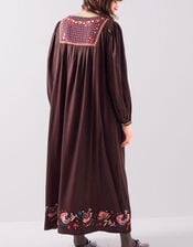 East Eliana Embroidered Midi Dress, Brown (BROWN), large