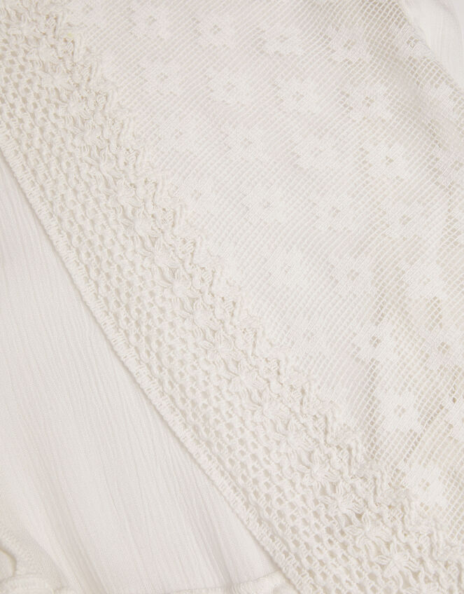 Crochet Kaftan Dress, White (WHITE), large