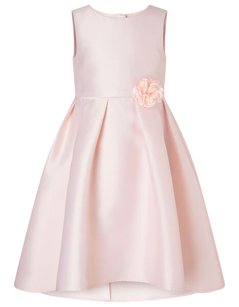 Corsage Belt Hi-Low Dress Pink, Pink (DUSKY PINK), large
