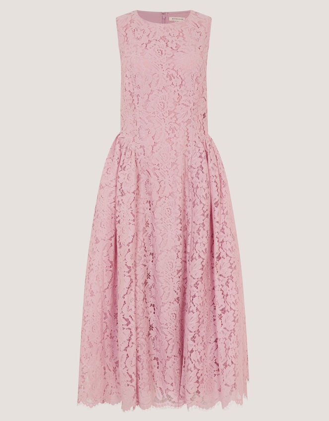 Lydia Sleeveless Lace Midi Dress, Pink (PINK), large