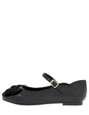 Emery Patent Bow Ballerina Flats, Black (BLACK), large