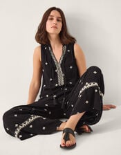 Samara Embroidered Tank Top, Black (BLACK), large