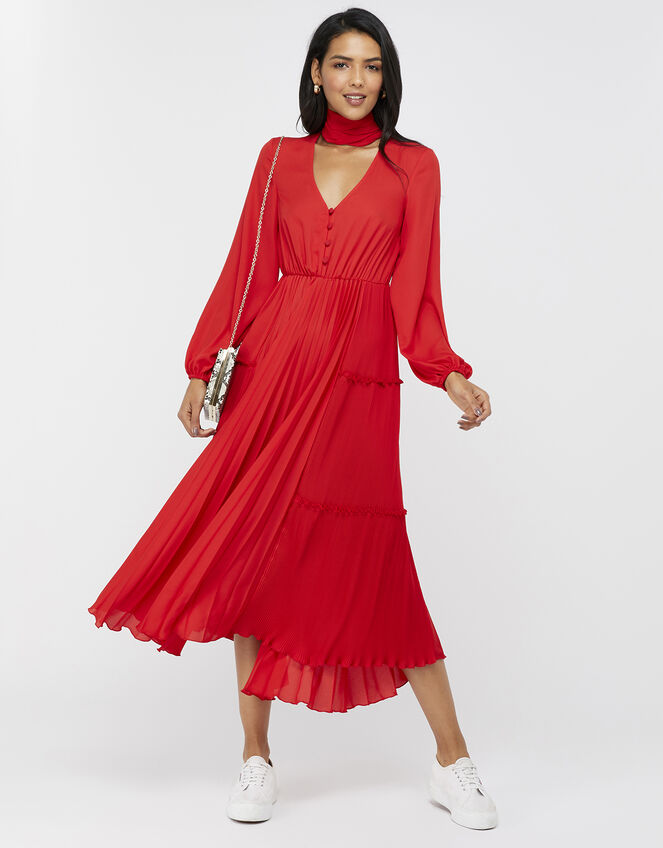 Mary Kate Red Plaid A-line Sleeveless Dress